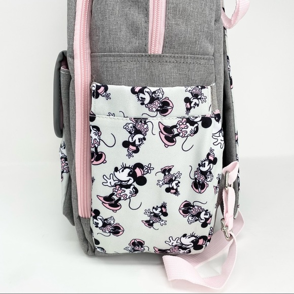 Disney Mickey Mouse 14 Pocket Multi-piece Backpack Diaper Bag Pink Gray 🌟NEW🌟 - Picture 13 of 16